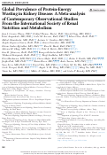 Cover page: Global Prevalence of Protein-Energy Wasting in Kidney Disease: A Meta-analysis of Contemporary Observational Studies From the International Society of Renal Nutrition and Metabolism