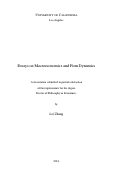 Cover page: Essays on Macroeconomics and Firm Dynamics