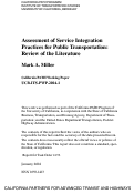 Cover page: Assessment of Service Integration Practices for Public Transportation: Review of the Literature