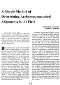Cover page: A Simple Method of Determining Archaeoastronomical Alignments in the Field