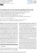 Cover page: An evaluation of ozone dry deposition simulations in East Asia