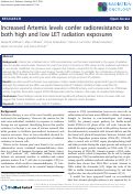 Cover page: Increased Artemis levels confer radioresistance to
both high and low LET radiation exposures