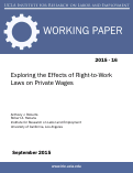 Cover page: Exploring the Effects of Right-to-Work Laws on Private Wages