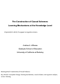 Cover page: The Construction of Causal Schemes: Learning Mechanisms at the Knowledge Level