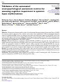 Cover page: Validation of the automated neuropsychological assessment metrics for assessing cognitive impairment in systemic lupus erythematosus