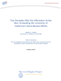 Cover page: Two Decades After the Affirmative Action Ban: Evaluating the University of California’s Race-Neutral Efforts
