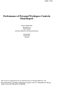 Cover page: Performance of Personal Workspace Controls Final Report