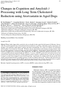 Cover page: Changes in cognition and amyloid-β processing with long term cholesterol reduction using atorvastatin in aged dogs.