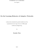 Cover page: On the Learning Behavior of Adaptive Networks