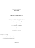 Cover page: Spatial Audio Fields