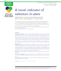 Cover page: A novel indicator of selection in utero.