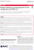 Cover page: Breath-holding as a novel approach to risk stratification in COVID-19