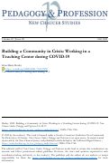 Cover page: Building a Community in Crisis: Working in a Teaching Center during COVID-19
