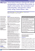 Cover page: Association between chiropractic spinal manipulation and lumbar discectomy in adults with lumbar disc herniation and radiculopathy: retrospective cohort study using United States data.