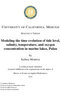 Cover page: Modeling the time evolution of tide level, salinity, temperature, and oxygen concentration in marine lakes, Palau