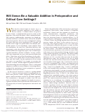 Cover page: Will Xenon Be a Valuable Addition in Perioperative and Critical Care Settings?