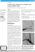 Cover page: Occipital artery anastomosis to vertebral artery causing pulsatile tinnitus