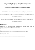 Cover page: Fatty Acid Hydrolysis of Acyl Marinobactin Siderophores by
              Marinobacter
              Acylases