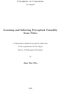 Cover page: Learning and Inferring Perceptual Causality from Video