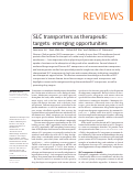 Cover page: SLC transporters as therapeutic targets: emerging opportunities