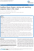 Cover page: SeqWare Query Engine: storing and searching sequence data in the cloud