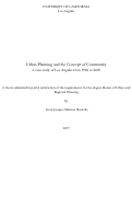 Cover page: Urban Planning and the Concept of Community
