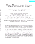 Cover page: Gauge Theories on an Interval: Unitarity Without a Higgs Boson