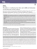 Cover page: Proximity to overhead power lines and childhood leukaemia: an international pooled analysis