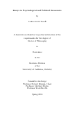 Cover page: Essays in Psychological and Political Economics