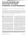 Cover page: Feral Cats and Biodiversity Conservation: The Urgent Prioritization of Island Management