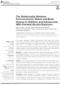 Cover page: The Relationship Between Socioeconomic Status and Brain Volume in Children and Adolescents With Prenatal Alcohol Exposure
