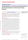 Cover page: Quantification of Coronary Atherosclerosis in the Assessment of Coronary Artery Disease