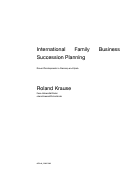 Cover page: International Family Business Succession Planning. Recent Developments in Germany and Spain