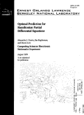 Cover page: Optimal Prediction for Hamiltonian Partial Differential Equations