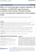Cover page: Effects of novel androgen receptor signaling inhibitors on PSMA PET signal intensity in patients with castrate-resistant prostate cancer: a prospective exploratory serial imaging study.