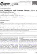 Cover page: Age, Rumination, and Emotional Recovery From a Psychosocial Stressor