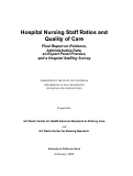 Cover page: Hospital Nursing Staff Ratios and Quality of Care. Final Report of Evidence, Administrative Data, an Expert Panel Process, and a Hospital Staffing Survey