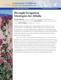 Cover page: Drought Irrigation Strategies for Alfalfa