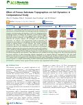 Cover page: Effect of Porous Substrate Topographies on Cell Dynamics: A Computational Study.