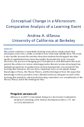 Cover page: Conceptual Change in a Microcosm: Comparative Learning Analysis of a Learning Event