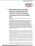 Cover page: WGS-based telomere length analysis in Dutch family trios implicates stronger maternal inheritance and a role for RRM1 gene