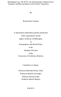Cover page: Model(ing) Law: The ICTY, the International Criminal Justice Template, and Reconciliation in the Former Yugoslavia