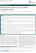 Cover page: Whole-exome sequencing of a pedigree segregating asthma