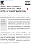 Cover page: Cadherin-11 Is a Cell Surface Marker Up-Regulated in Activated Pancreatic Stellate Cells and Is Involved in Pancreatic Cancer Cell Migration