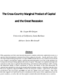 Cover page: The Cross-Country Marginal Product of Capitaland the Great Recession