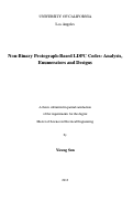 Cover page: Non-Binary Protograph-Based LDPC Codes: Analysis,Enumerators and Designs