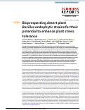 Cover page: Bioprospecting desert plant Bacillus endophytic strains for their potential to enhance plant stress tolerance