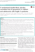 Cover page: A randomized double-blind, placebo-controlled trial of ganaxolone in children and adolescents with fragile X syndrome
