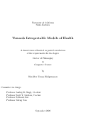 Cover page: Towards Interpretable Models of Health