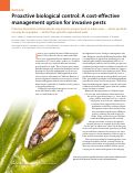 Cover page: Proactive biological control: A cost-effective management option for invasive pests